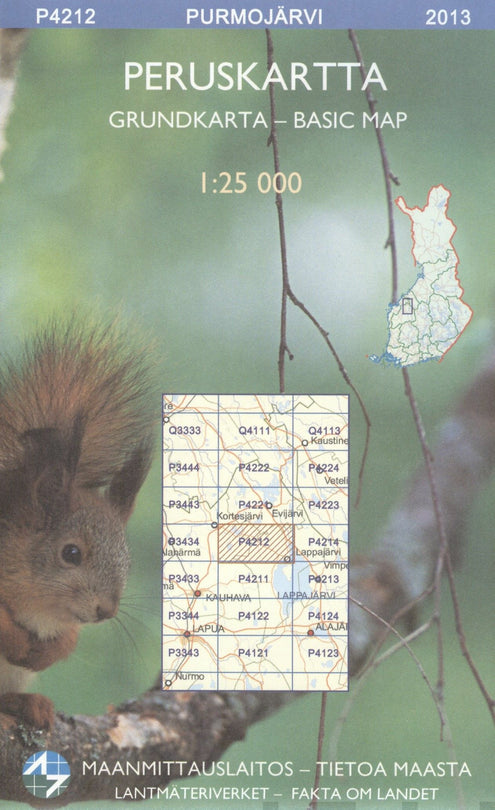 Peruskartta P4212 Purmojärvi 1:25 000