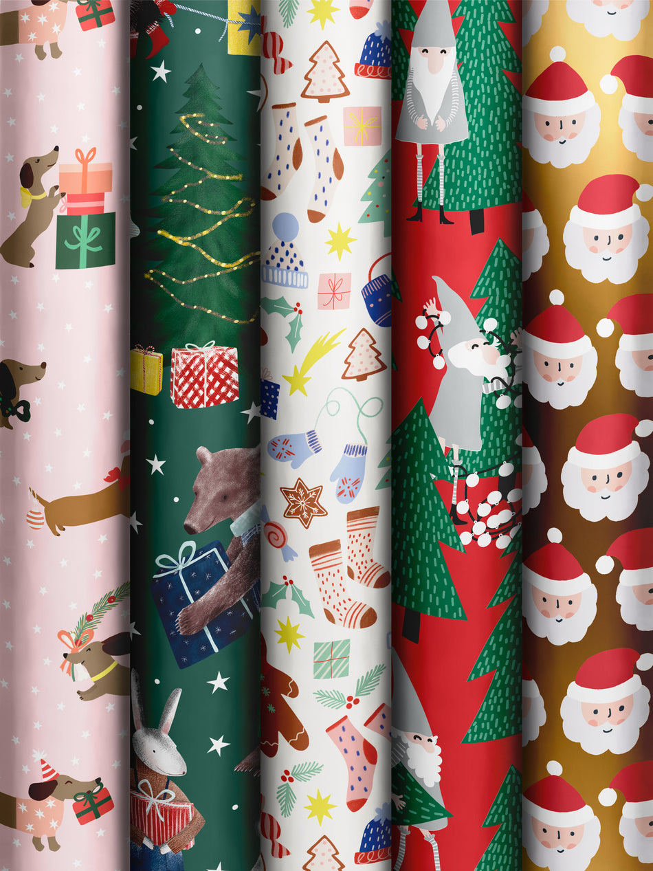 Valokuva tuotteesta Lahjapaperi 70x300cm Joulun söpöläiset, kuuluu tuoteryhmään Paketointi.