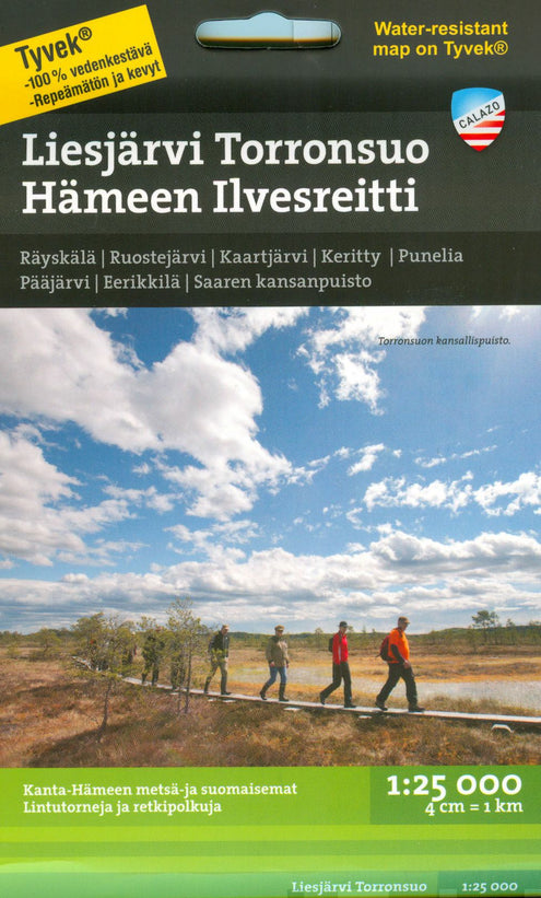 Liesjärvi Torronsuo Hämeen ilvesreitti retkeilykartta 1:25 000