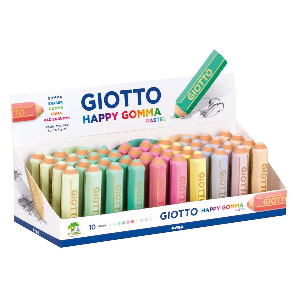 Valokuva tuotteesta Pyyhekumi Giotto Happy Pastel, kuuluu tuoteryhmään Pyyhekumit teroittimet viivaimet.