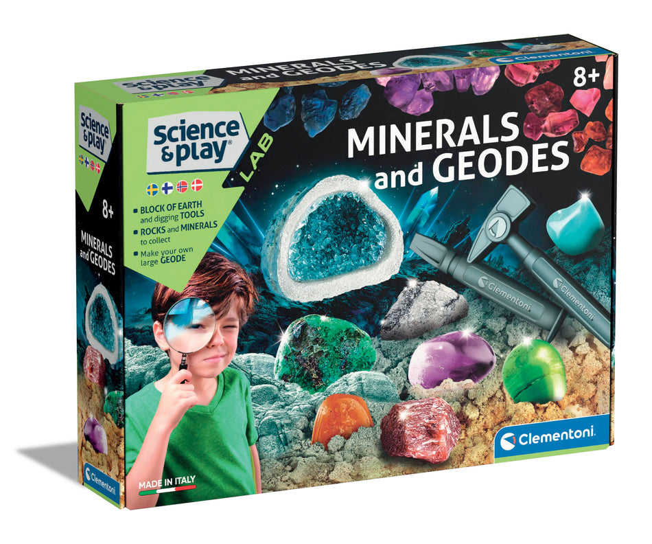Valokuva tuotteesta Mineraalit Ja Geodit Clementoni tiedesetti, kuuluu tuoteryhmään Lelut.