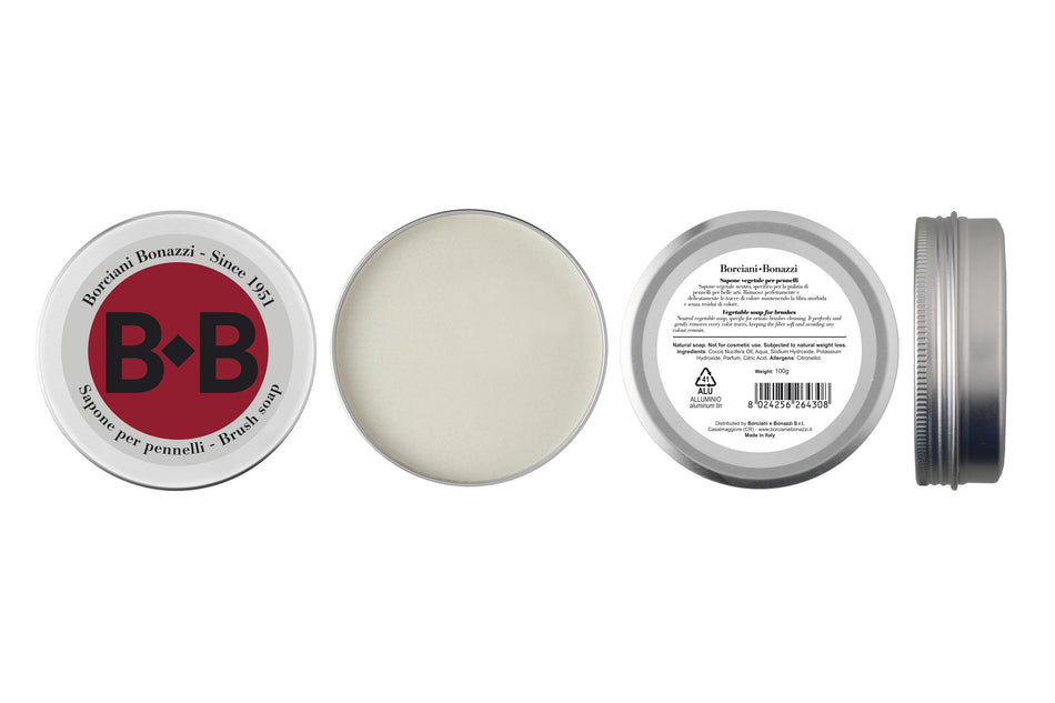 Valokuva tuotteesta Kasvisaippua siveltimien puhdistamiseen Borciani e Bonazzi, kuuluu tuoteryhmään Taidetarvikkeet.