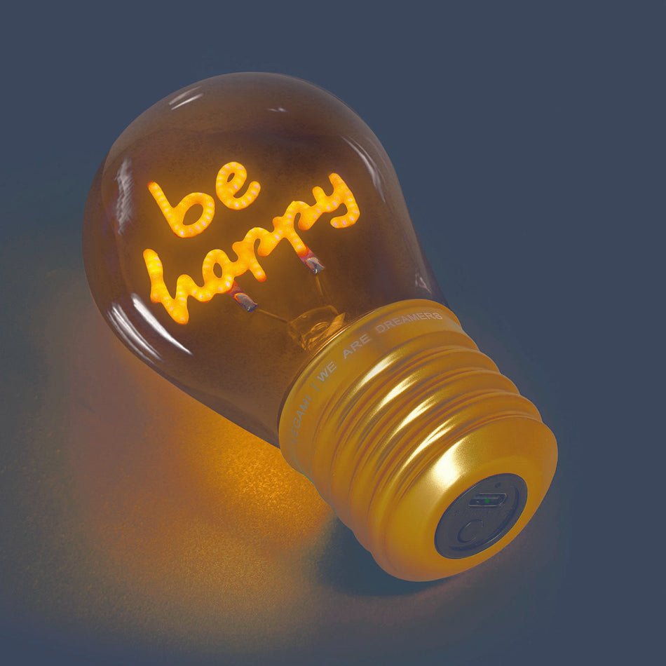 Valokuva tuotteesta Pöytälamppu Bulb Fiction Be Happy Legami, kuuluu tuoteryhmään Sesonkituotteet.