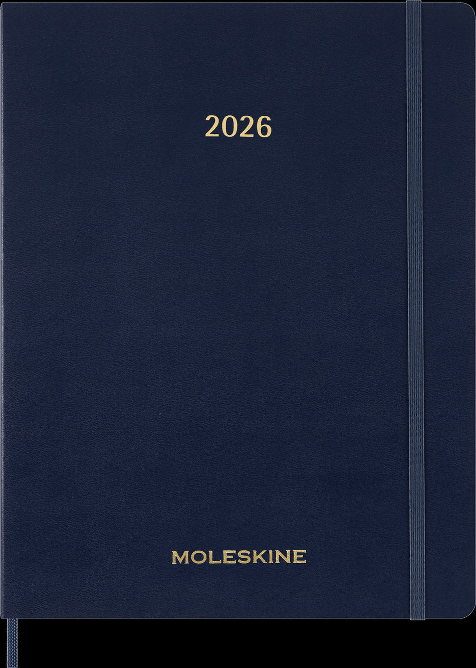 Valokuva tuotteesta Kalenteri Moleskine 2026 12kk   Essential Planner XXL sininen, kuuluu tuoteryhmään Tasku- ja pöytäkalenterit.