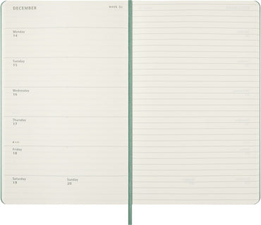 Lukuvuosikalenteri 26-27 18kk viikko Large salvianvihreä kovak. Moleskine