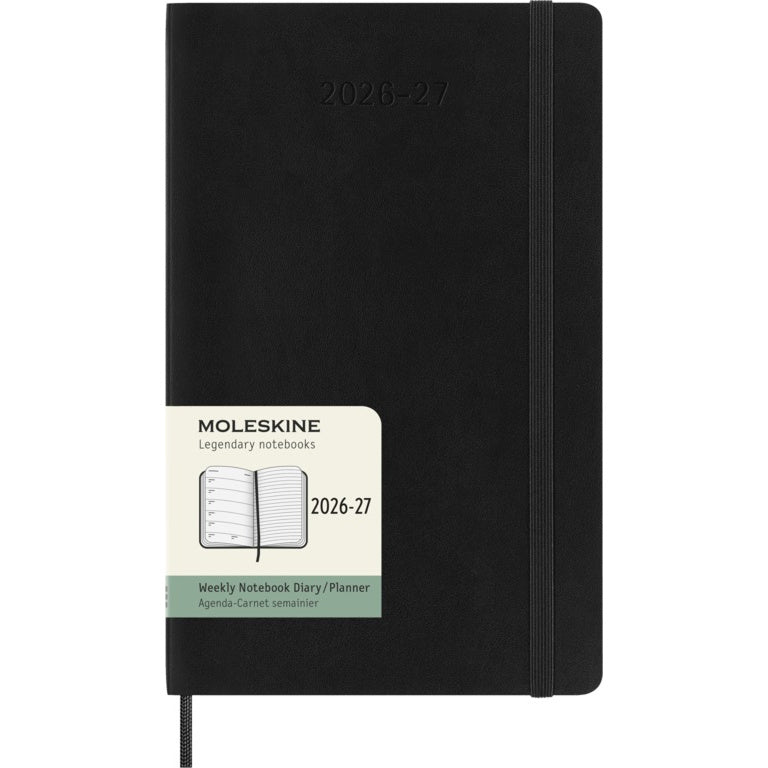 Valokuva tuotteesta Lukuvuosikalenteri 26-27 18kk viikko Large musta pehmeäk. Moleskine, kuuluu tuoteryhmään Lukuvuosikalenterit.