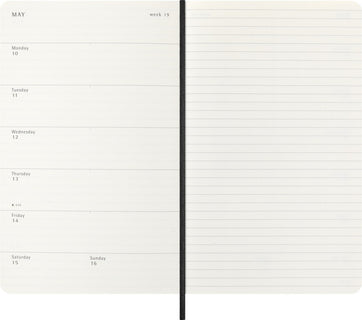 Lukuvuosikalenteri 26-27 18kk viikko Large musta pehmeäk. Moleskine