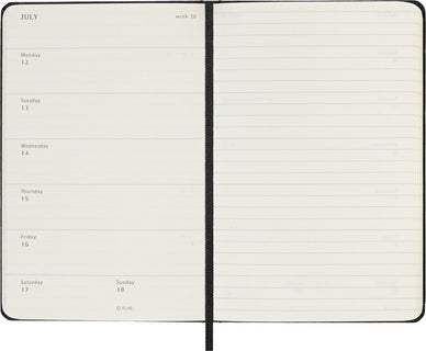 Lukuvuosikalenteri 26-27 18kk viikko Pocket musta kovak. Moleskine