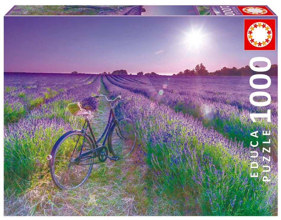 Valokuva tuotteesta Palapeli 1000 palaa Bike In A Lavender Field, kuuluu tuoteryhmään Palapelit.