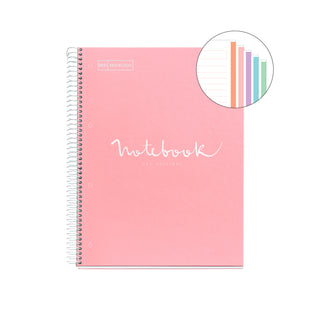 Kierremuistikirja A4/120 indeksillä vaaleanpunainen Miquel Rius