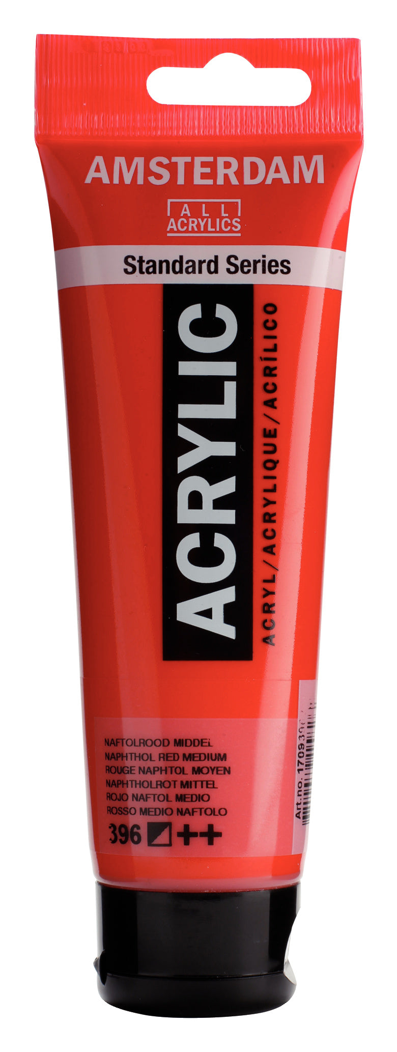 Valokuva tuotteesta Akryyliväri 120 ml Naphthol red medium 396 Amsterdam, kuuluu tuoteryhmään Taidetarvikkeet.