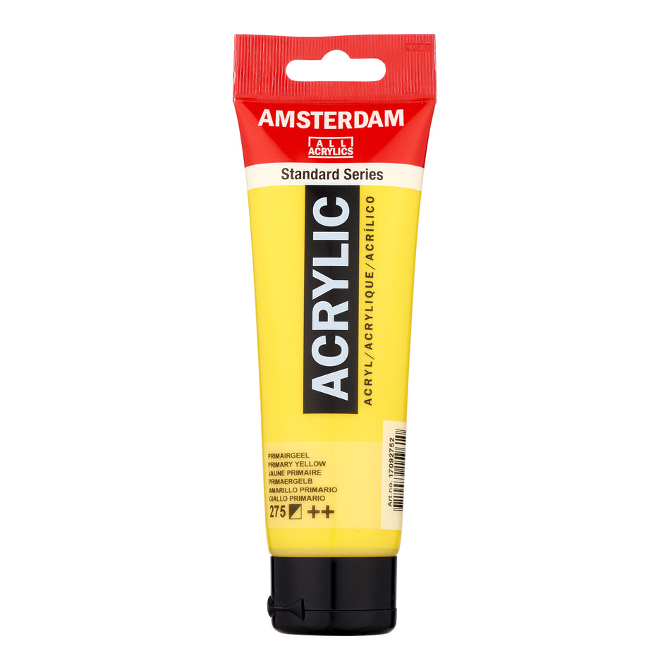 Valokuva tuotteesta Akryyliväri 120 ml Primary Yellow 275 Amsterdam, kuuluu tuoteryhmään Taidetarvikkeet.