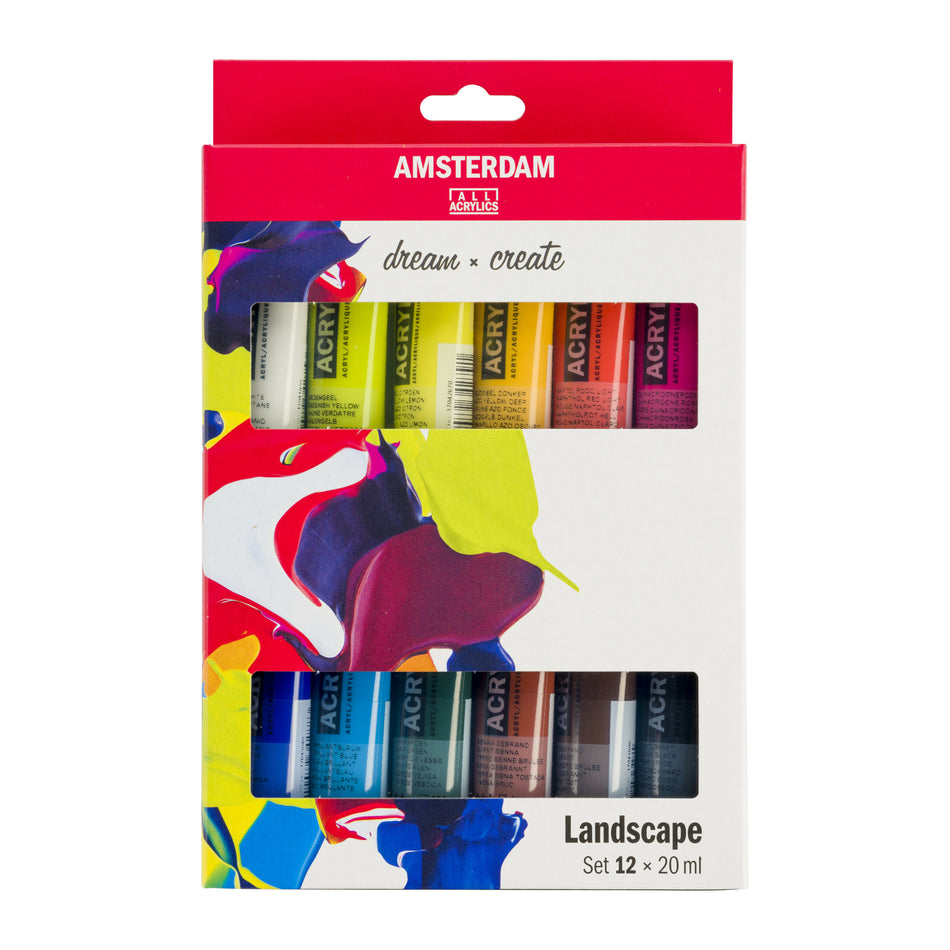 Valokuva tuotteesta Akryylivärilajitelma 12x20 ml landscape Talens Amsterdam, kuuluu tuoteryhmään Taidetarvikkeet.