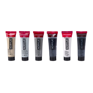 Akryylivärilajitelma 6x20ml harmaasävyt Amsterdam