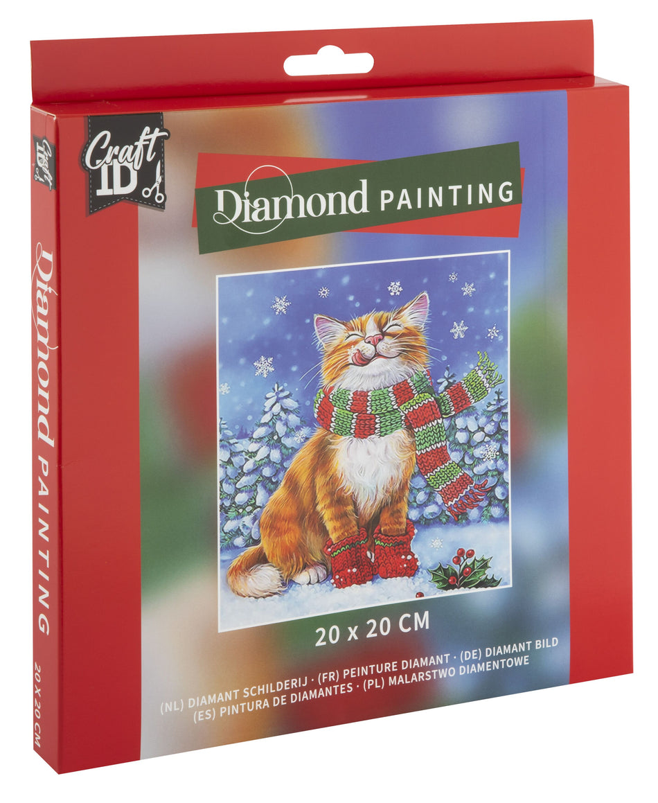 Valokuva tuotteesta Timanttimaalaussetti 20x20 Joulukissa, kuuluu tuoteryhmään Sesonkiaskartelu.