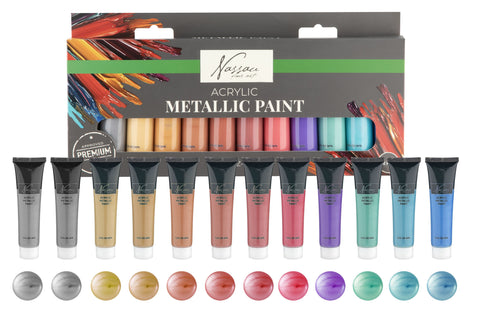 Akryylimaalit 12x36ml Metallivärit