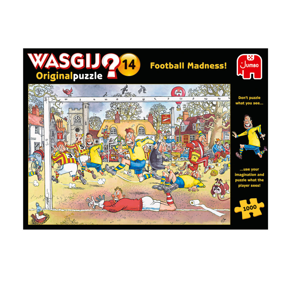 Valokuva tuotteesta Palapeli 1000 palaa Wasgij Original 14 Football Madness!, kuuluu tuoteryhmään Palapelit.