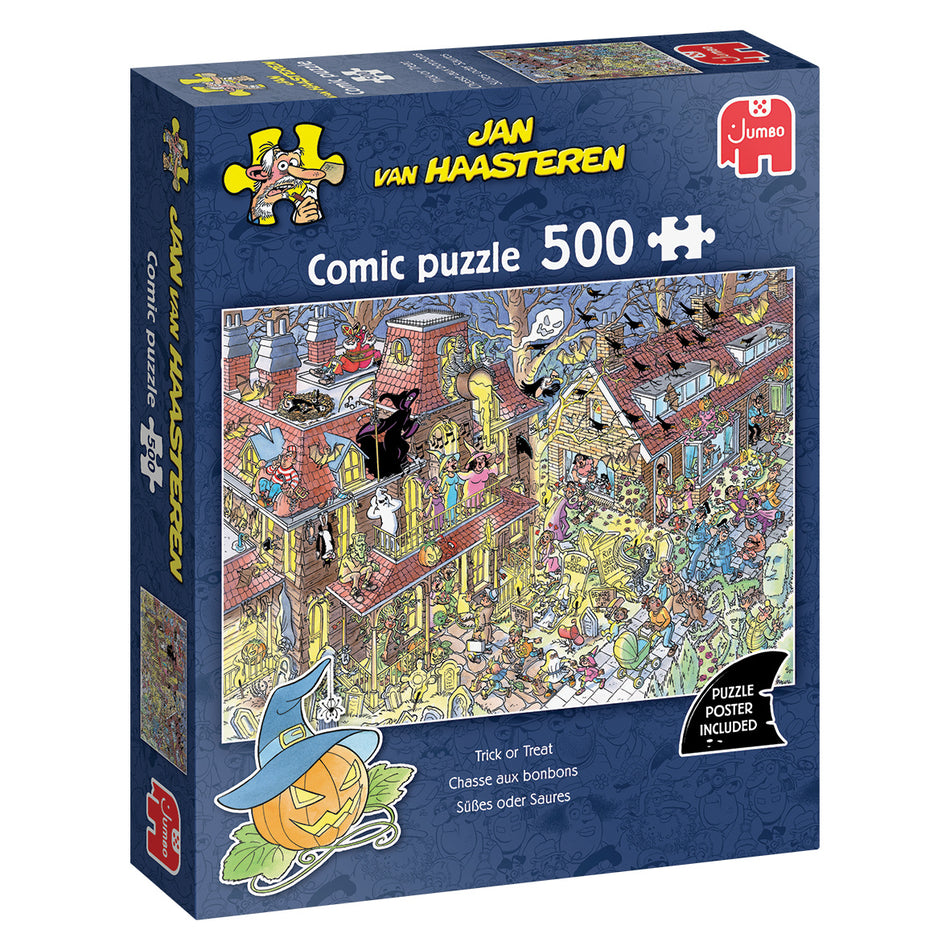 Valokuva tuotteesta Palapeli 500 palaa van Haasteren Trick or treat, kuuluu tuoteryhmään Palapelit.