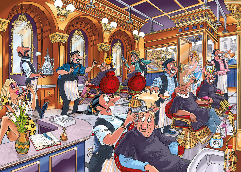 Valokuva tuotteesta Palapeli 1000 palaa Wasgij Mystery 27 A Close Shave, kuuluu tuoteryhmään Palapelit.