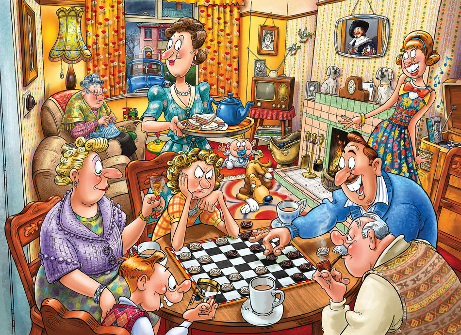 Valokuva tuotteesta Palapeli 1000 palaa Wasgij Destiny 25 Games Night!, kuuluu tuoteryhmään Palapelit.