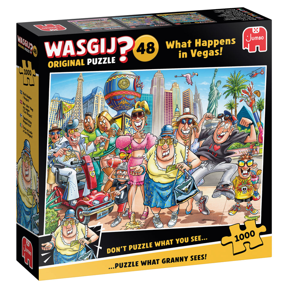 Valokuva tuotteesta Palapeli 1000 palaa Wasgij Original 48 What Happens in Vegas, kuuluu tuoteryhmään Palapelit.