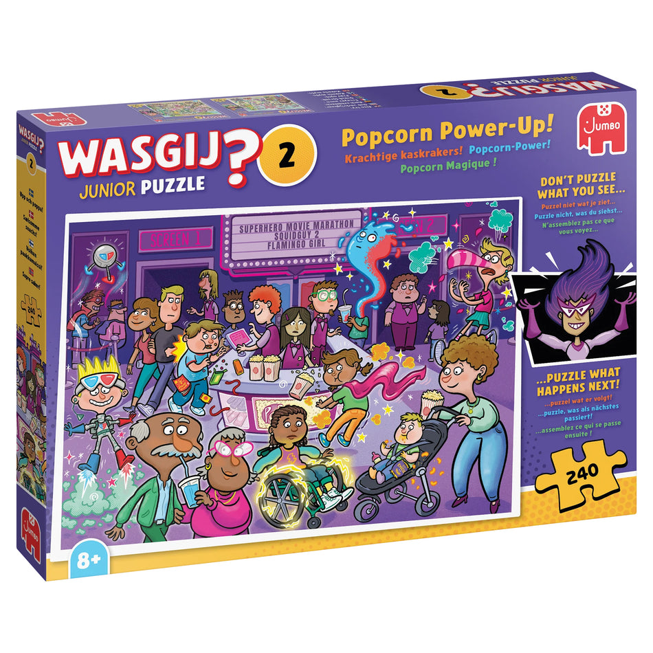 Valokuva tuotteesta Palapeli 240 palaa Wasgij Junior 2 Popcorn Power-Up!, kuuluu tuoteryhmään Palapelit.
