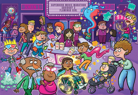 Palapeli 240 palaa Wasgij Junior 2 Popcorn Power-Up!