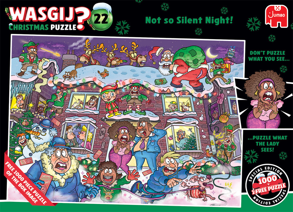 Valokuva tuotteesta Palapeli 2x1000 palaa Wasjig Christmas 22 Not so silent night!, kuuluu tuoteryhmään Palapelit.