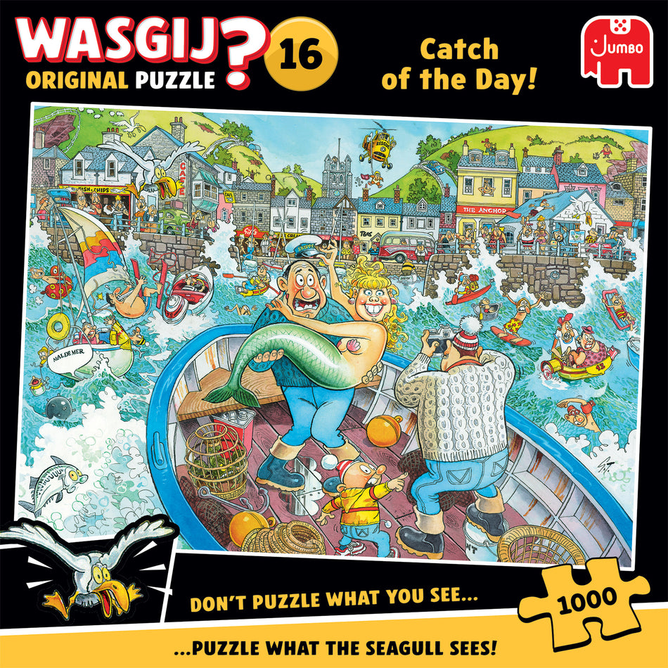 Valokuva tuotteesta Palapeli 1000 palaa Wasgij Original 16 Catch of the day!, kuuluu tuoteryhmään Palapelit.