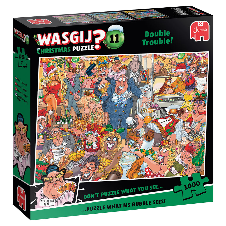 Valokuva tuotteesta Palapeli 1000 palaa Wasgij Christmas Double Trouble!, kuuluu tuoteryhmään Palapelit.