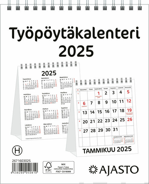 Työpöytäkalenteri 2025
