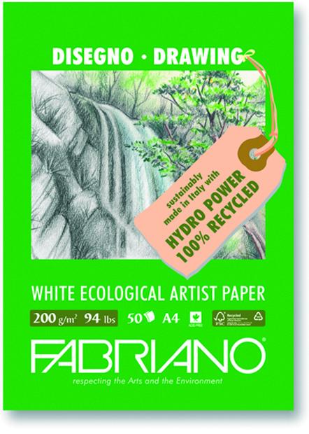 Piirustuslehtiö A4/50 200g kierrätyspaperia, Fabriano