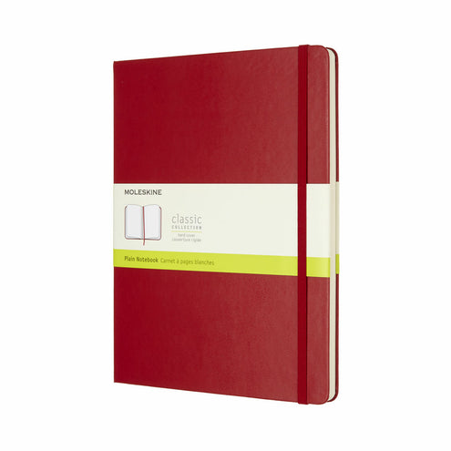 Muistikirja Moleskine XL Plain Hard Scarlet Red 19x25cm, blanko punainen