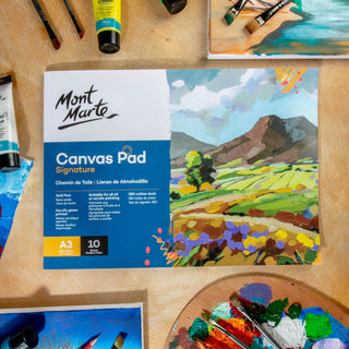 Öljy- ja akryylivärilehtiö A3/10 maalauspohjaa Mont Marte