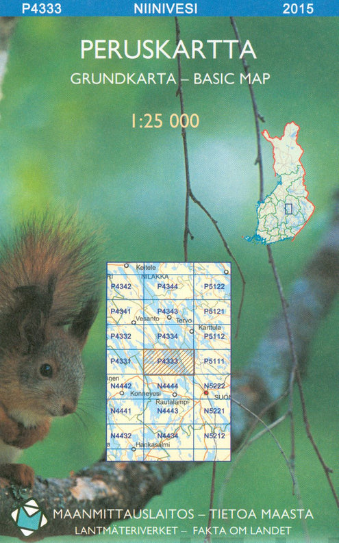 Peruskartta P4333 Niinivesi 1:25 000