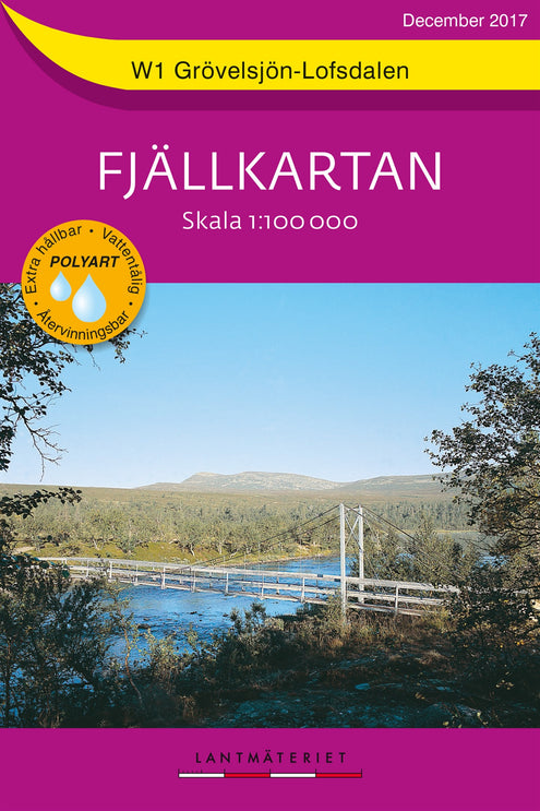 W1 Grövelsjön Lofsdalen Fjällkartan : Skala 1:100 000