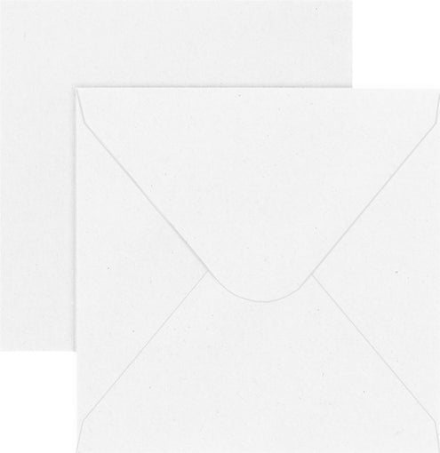 Korttipohja ja kirjekuori 5 kpl neliö valkoinen