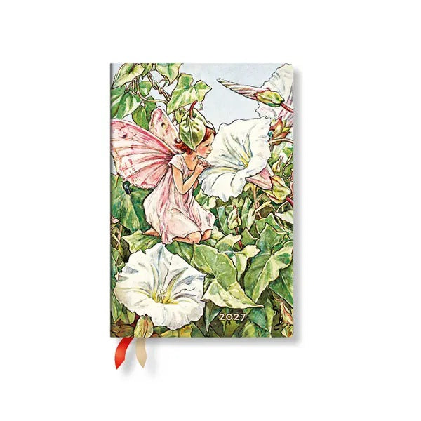 Valokuva tuotteesta Kalenteri 2027 Mini flexi Paperblanks Bindweed fairy, kuuluu tuoteryhmään Tasku- ja pöytäkalenterit.