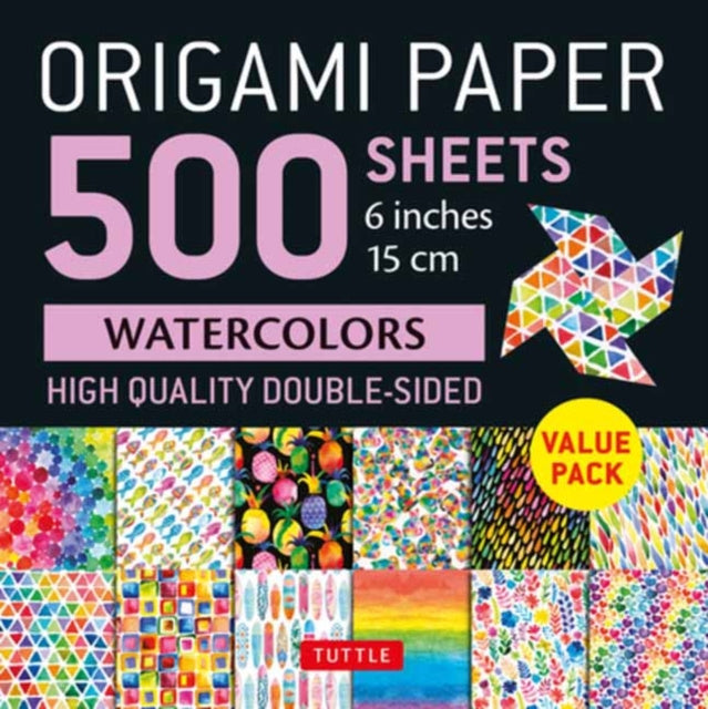 Valokuva kirjasta  Origami Paper 500 sheets Rainbow Watercolors 6" (15 cm), kuuluu tuoteryhmään Ulk harrasteet.