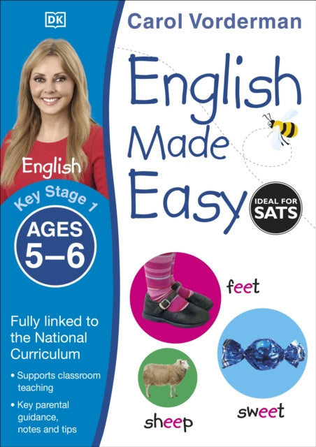 Valokuva kirjasta Carol Vorderman English Made Easy, Ages 5-6 (Key Stage 1), kuuluu tuoteryhmään Ulkomaiset lasten tietokirjat.