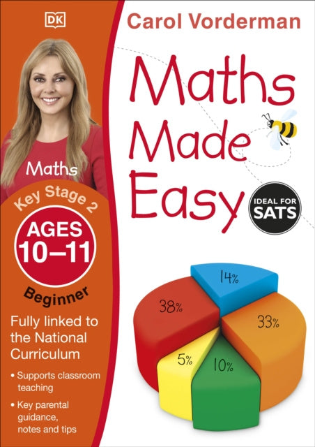 Valokuva kirjasta Carol Vorderman Maths Made Easy: Beginner, Ages 10-11 (Key Stage 2), kuuluu tuoteryhmään Ulkomaiset lasten tietokirjat.