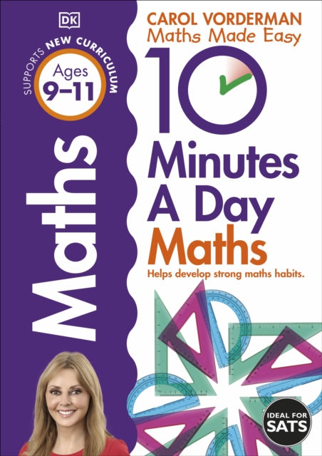 Valokuva kirjasta Carol Vorderman 10 Minutes A Day Maths, Ages 9-11 (Key Stage 2), kuuluu tuoteryhmään Ulkomaiset lasten tietokirjat.