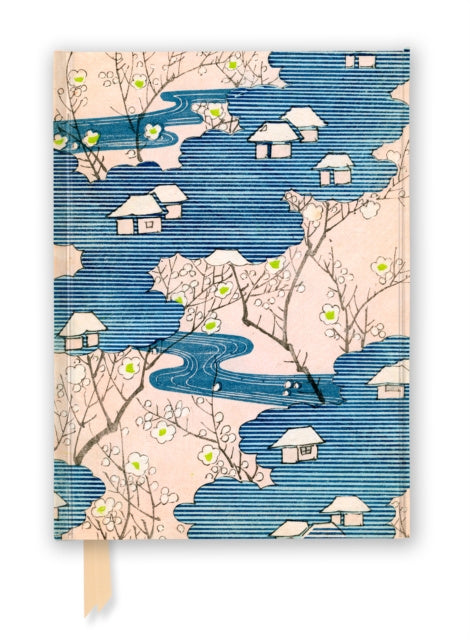 Valokuva kirjasta  Japanese Woodblock: Cottages with Rivers &amp; Cherry Blossoms (Foiled Journal), kuuluu tuoteryhmään Muut ulkomaiset kirjat.