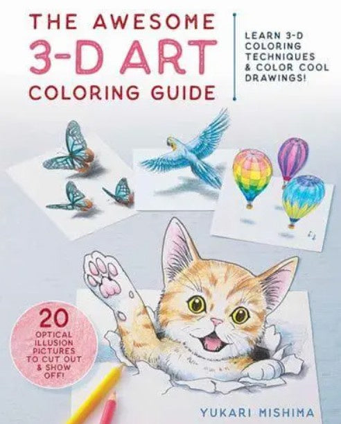 Valokuva kirjasta  Awesome 3-D Art Coloring Guide: Learn 3-D Coloring Techniques &amp; Color Cool Drawings!, The, kuuluu tuoteryhmään Ulk lasten romaanit.
