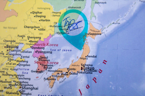 GeoMetro World Map - including sticker sheet and wooden slats