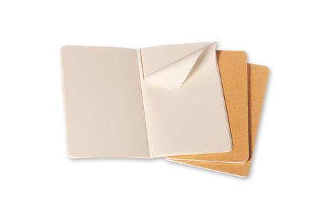 Moleskine Plain Cahier Pocket - Kraft Cover (3 Set)