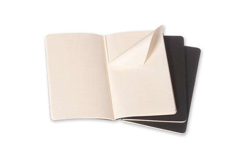 Moleskine Ruled Cahier L - Black Cover (3 Set)