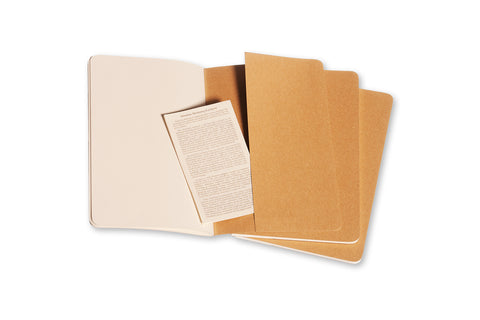 Moleskine Plain Cahier L - Kraft Cover (3 Set)