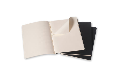 Moleskine Ruled Cahier Xl - Black Cover (3 Set)