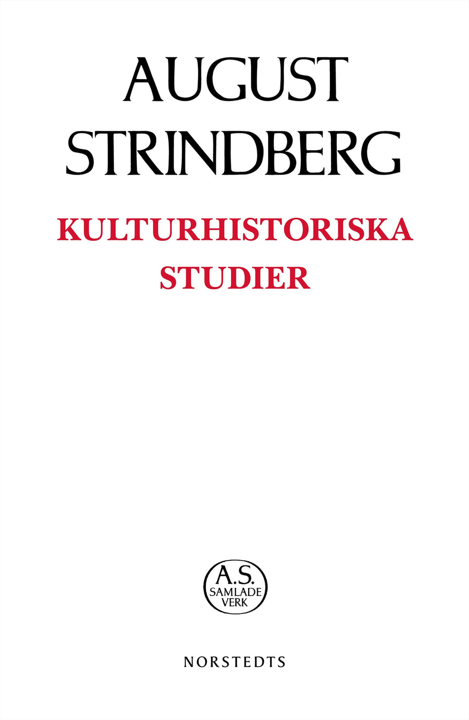Valokuva kirjasta August Strindberg Kulturhistoriska Studier, kuuluu tuoteryhmään Ruots kaunokirjat.